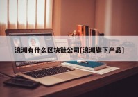 浪潮有什么区块链公司[浪潮旗下产品]